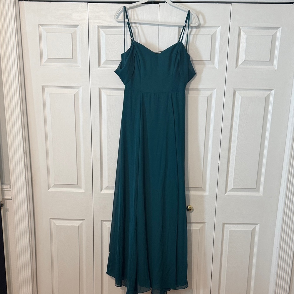 Teal Maxi Dress with Spaghetti Straps